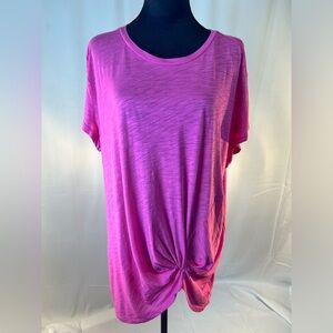 Express‎ Short Sleeve T-Shirt Ruched Detail Pink X Large NWT Outlet